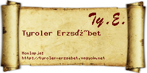 Tyroler Erzsébet névjegykártya