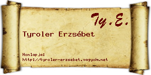 Tyroler Erzsébet névjegykártya